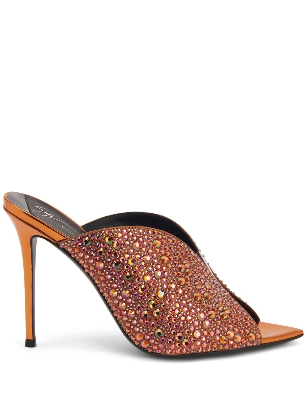 Giuseppe Zanotti Intriigo Sparkle 缀饰穆勒鞋 - 橘色