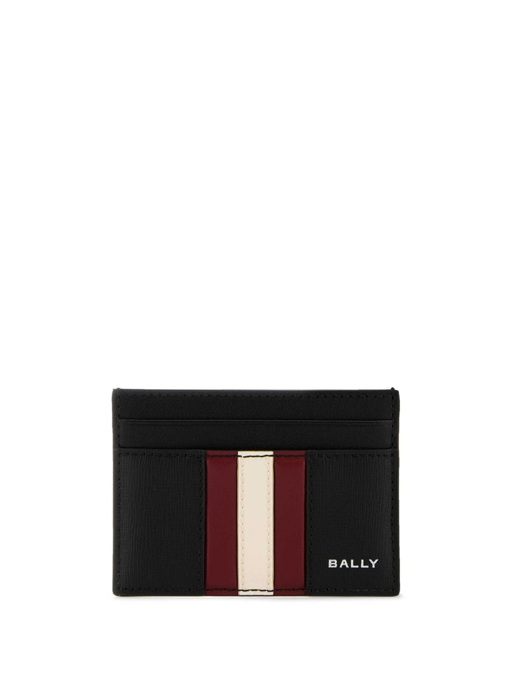 Bally logo印花皮质卡夹 - 黑色