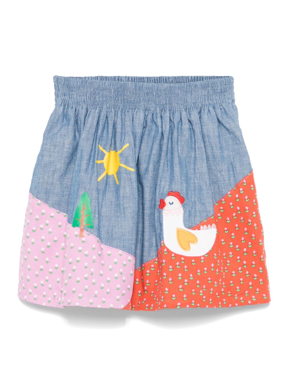 Stella McCartney Kids 拼色半身裙 - 蓝色