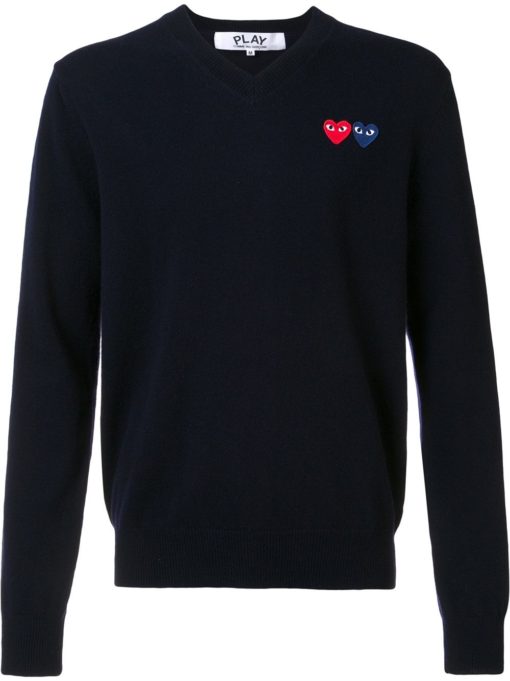 Comme Des Garçons Play 标志v领毛衣 - 蓝色
