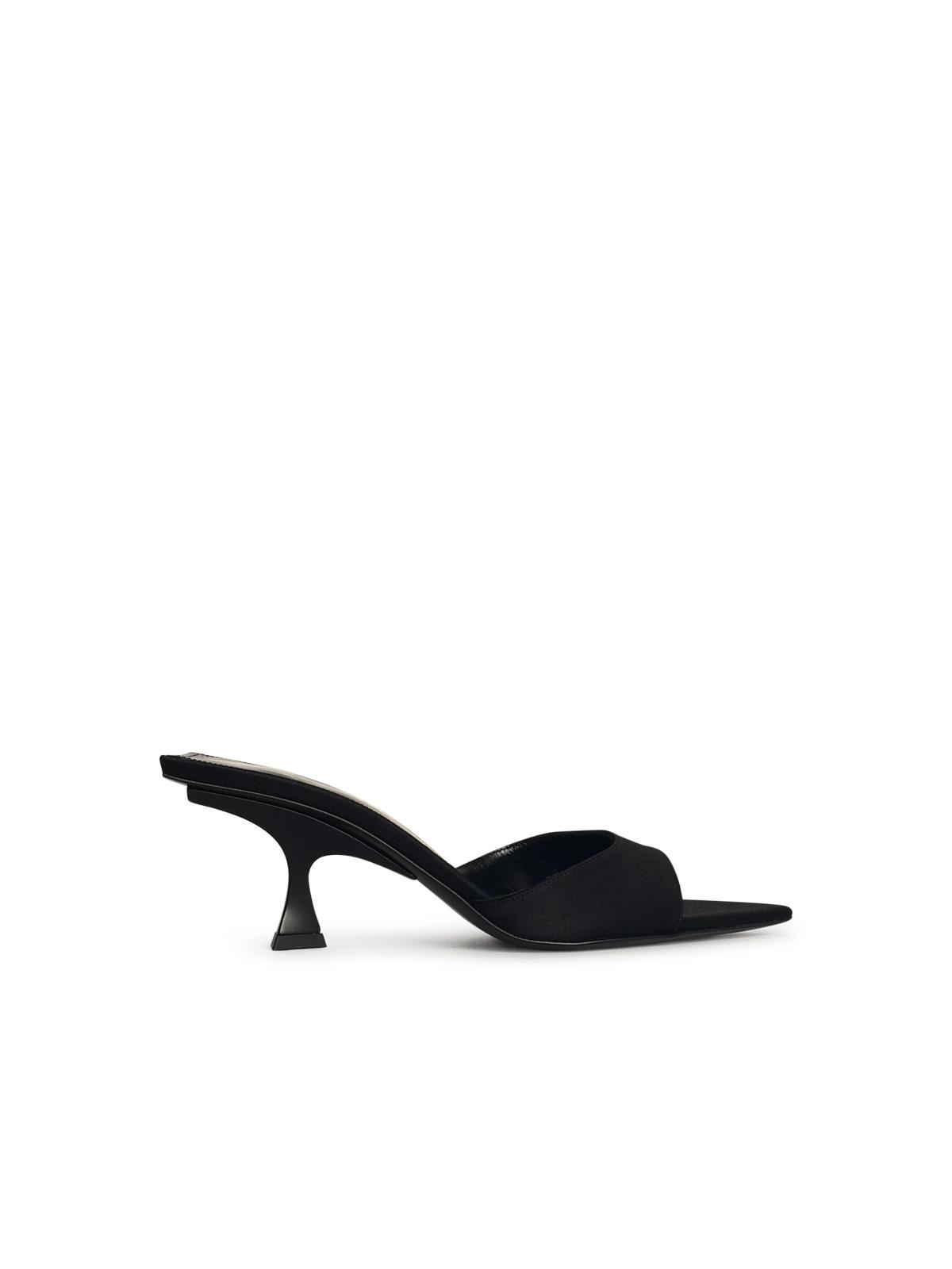 The Attico bes Black Satin Sandals