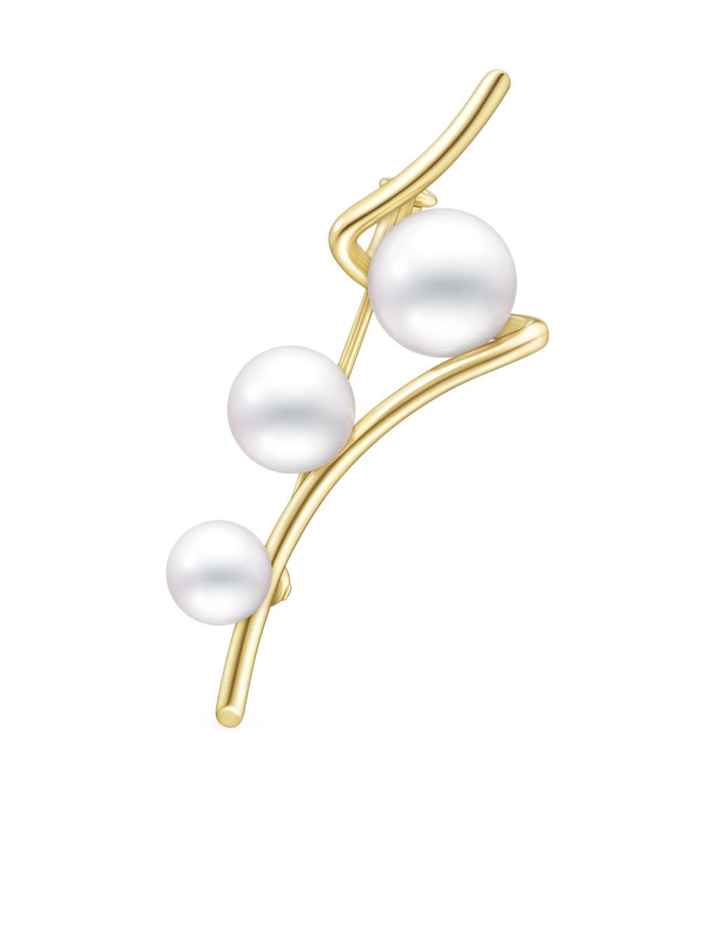 TASAKI 18k黄金 Collection Line A Fine Balance 阿古屋珍珠胸针 - 金色