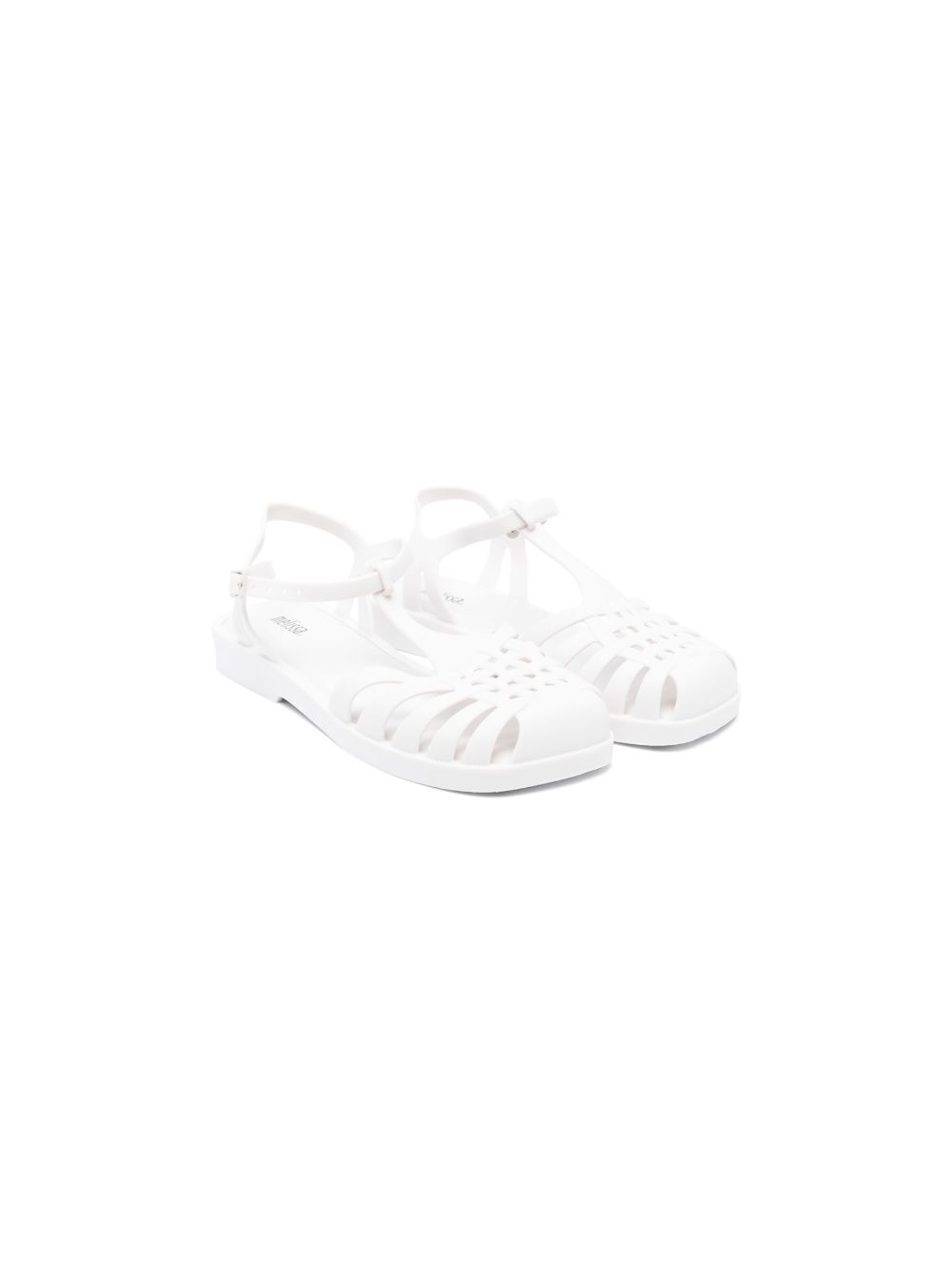 Mini Melissa Aranha 笼形鞋头凉鞋 - 白色