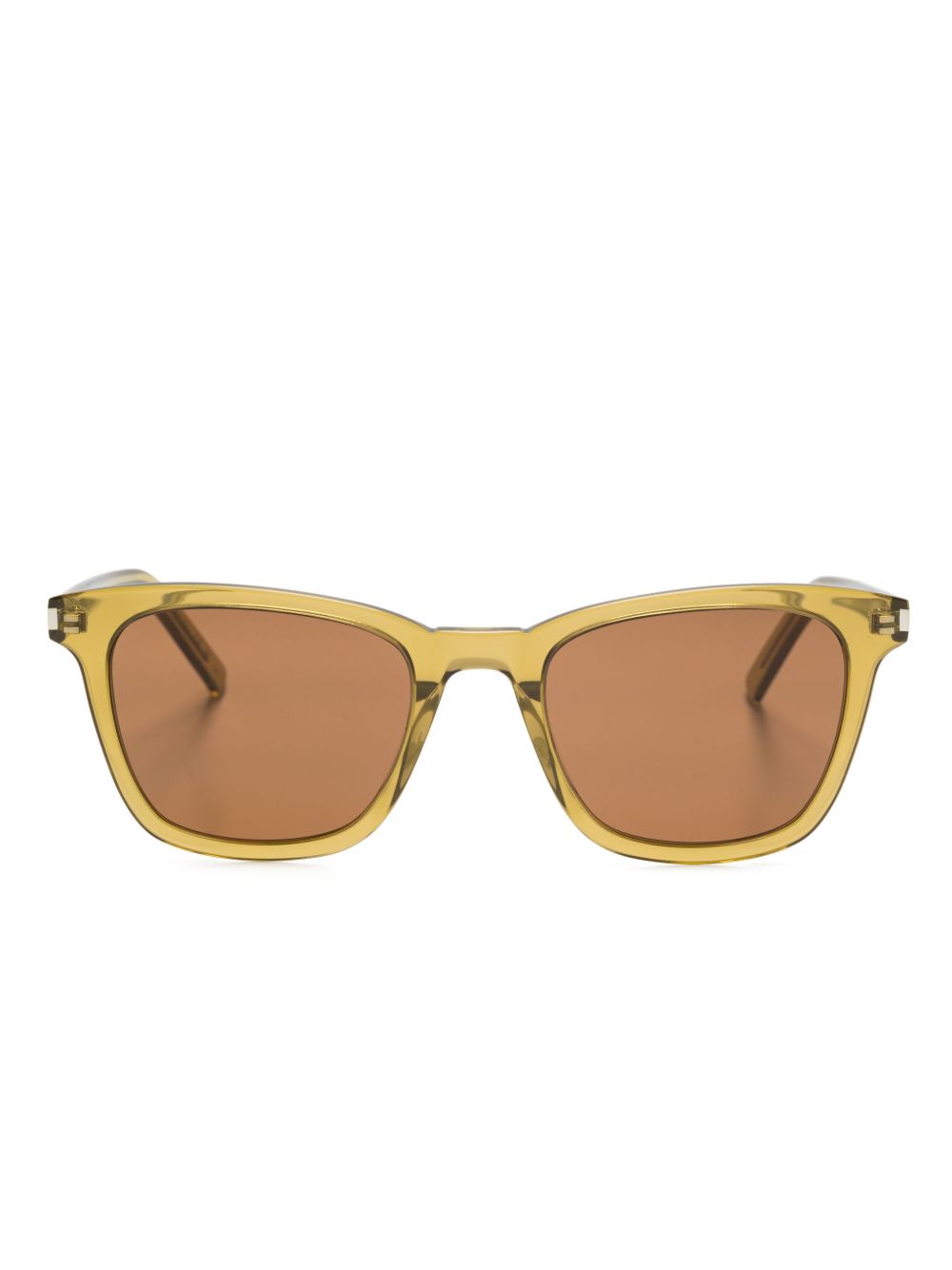 Saint Laurent Eyewear 半透明设计太阳眼镜 - 绿色