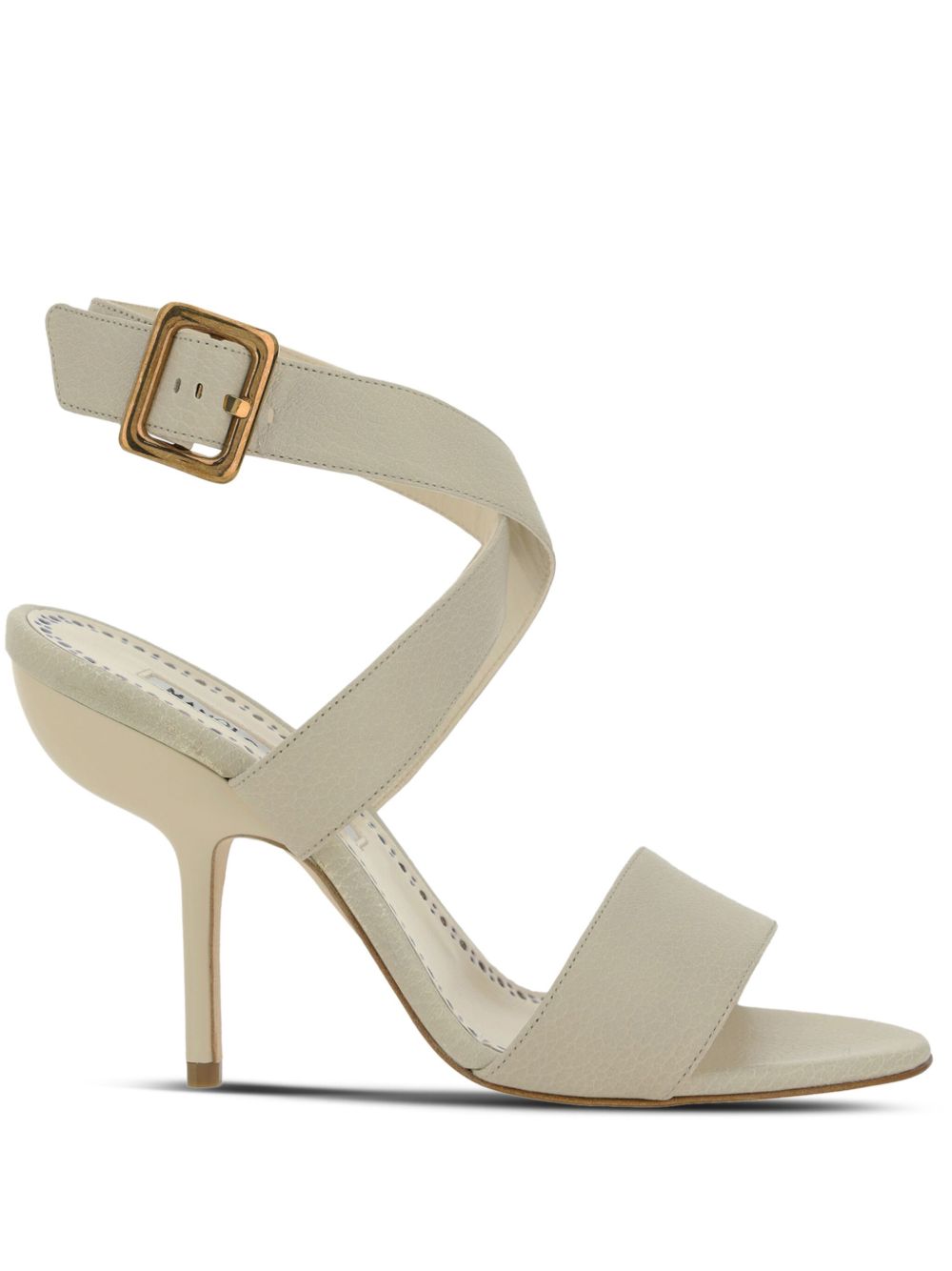 Manolo Blahnik Helua 皮质高跟凉鞋（10.5厘米） - 中性色