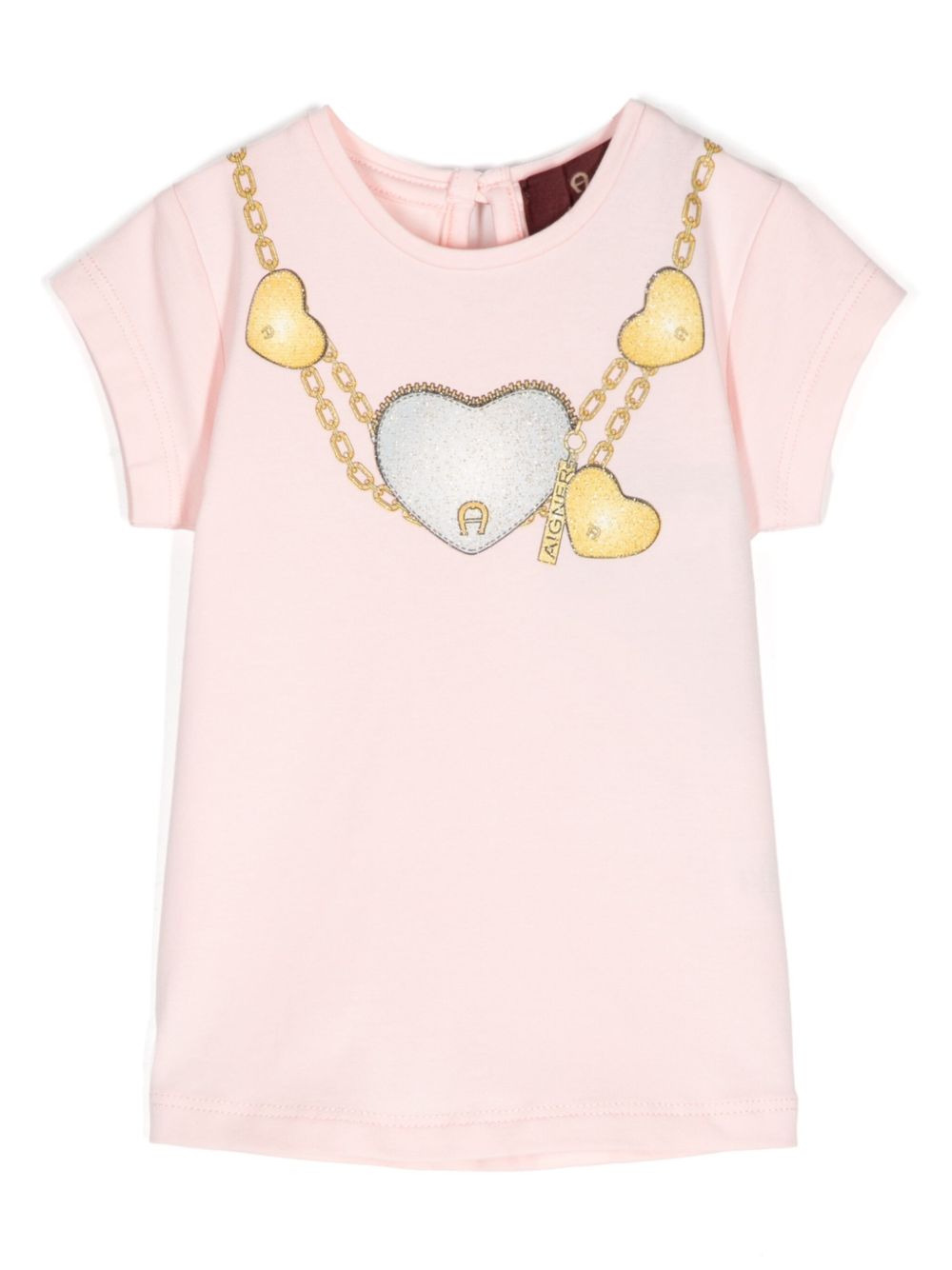 Aigner Kids 印花T恤 - 粉色