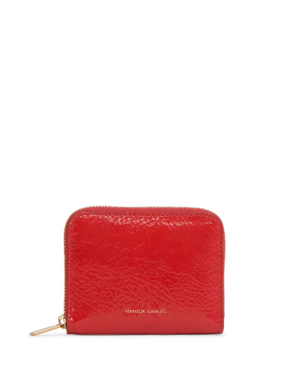 Mansur Gavriel logo标记亮面效果拉链钱包 - 红色