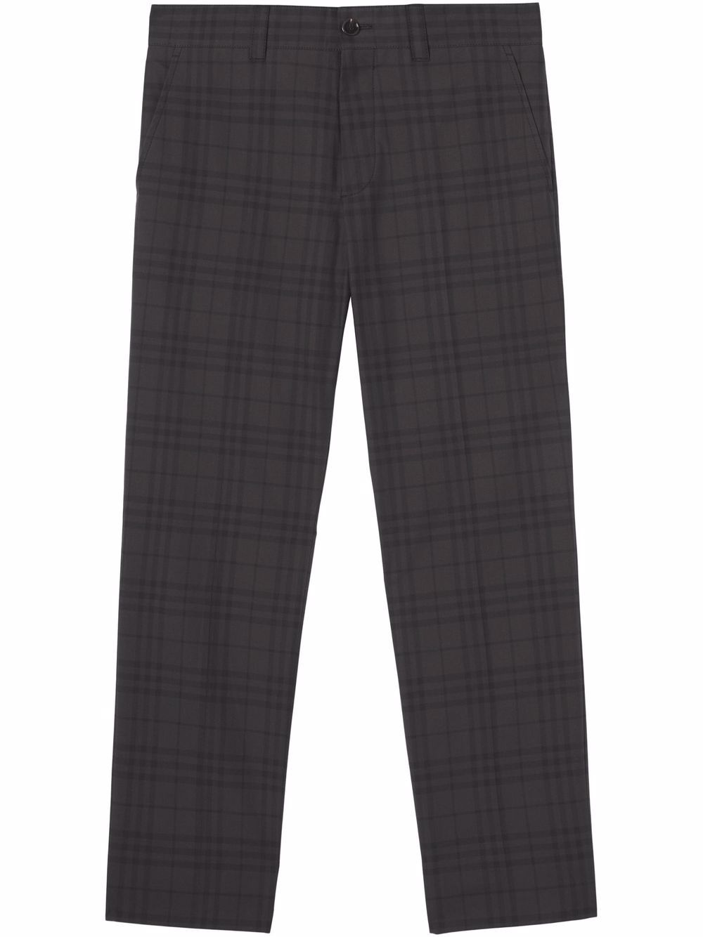 Burberry 格纹精裁长裤 - 灰色