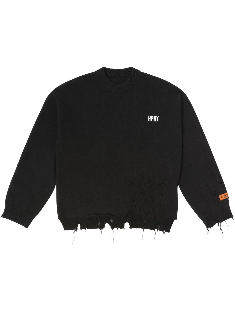 Heron Preston logo刺绣抽绳卫衣 - 黑色