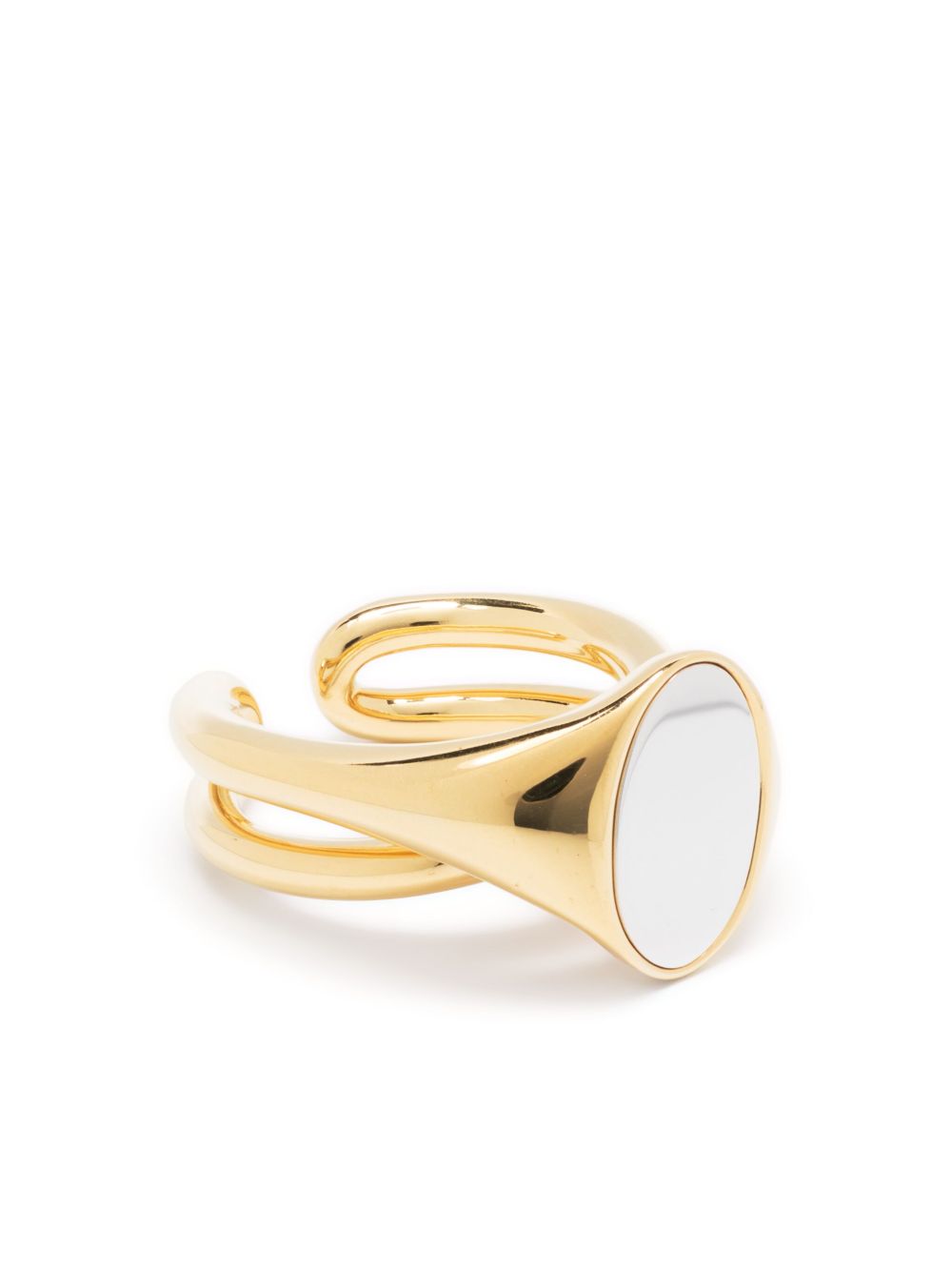 Charlotte Chesnais Initial Signet 抛光效果戒指 - 金色