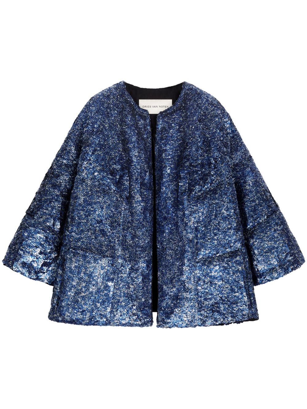 DRIES VAN NOTEN 缀饰茧形夹克 - 蓝色