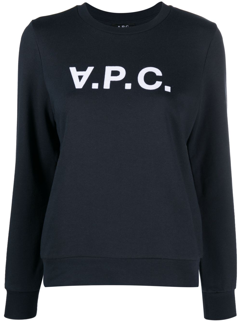A.P.C. VPC logo印花棉卫衣 - 蓝色