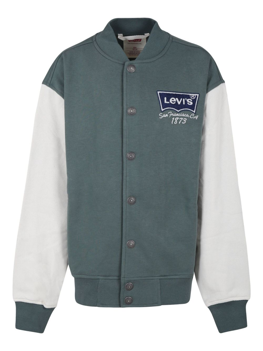 Levi's Kids 雪尼尔面料logo飞行员夹克 - 绿色