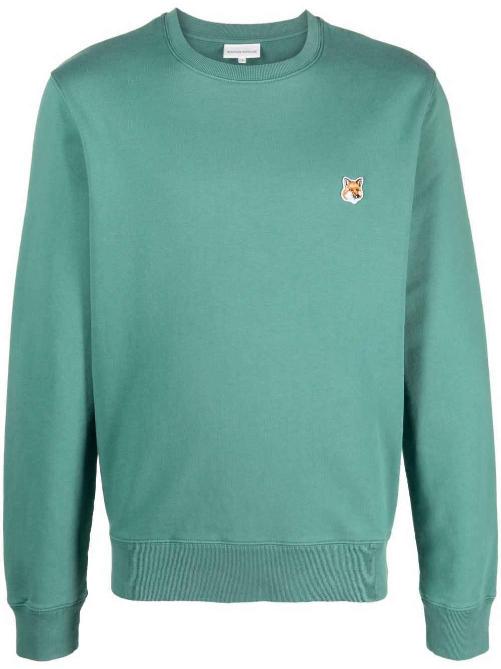 Maison Kitsuné 狐狸logo 贴花平纹针织卫衣 - 绿色