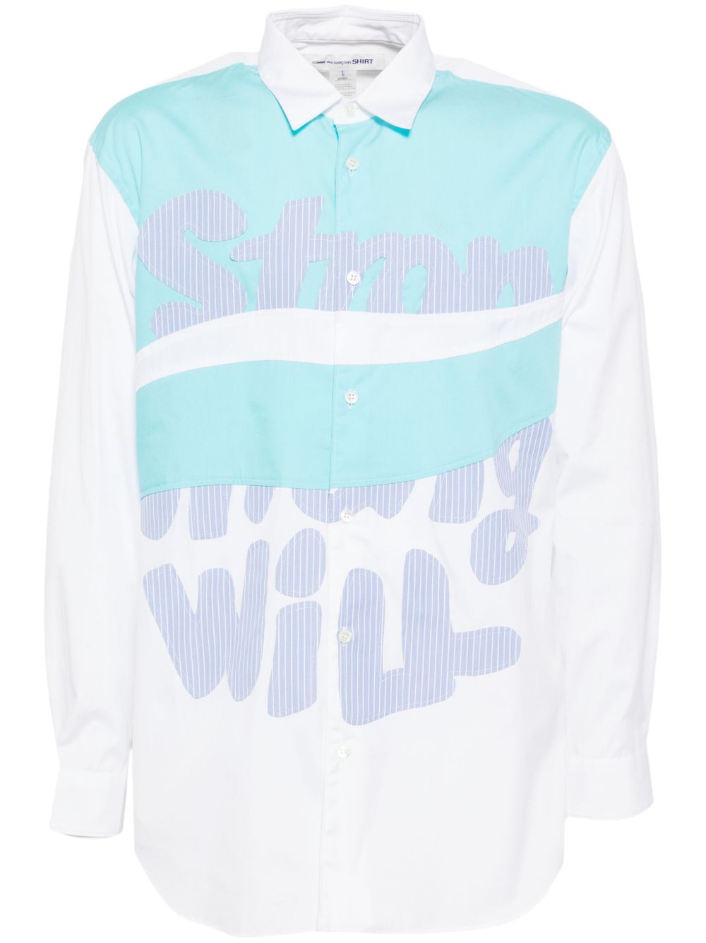 Comme Des Garçons Shirt 拼贴设计衬衫 - 白色