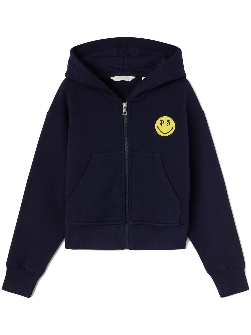 Palm Angels Kids Smiley 图案泰迪熊印花连帽衫 - 蓝色