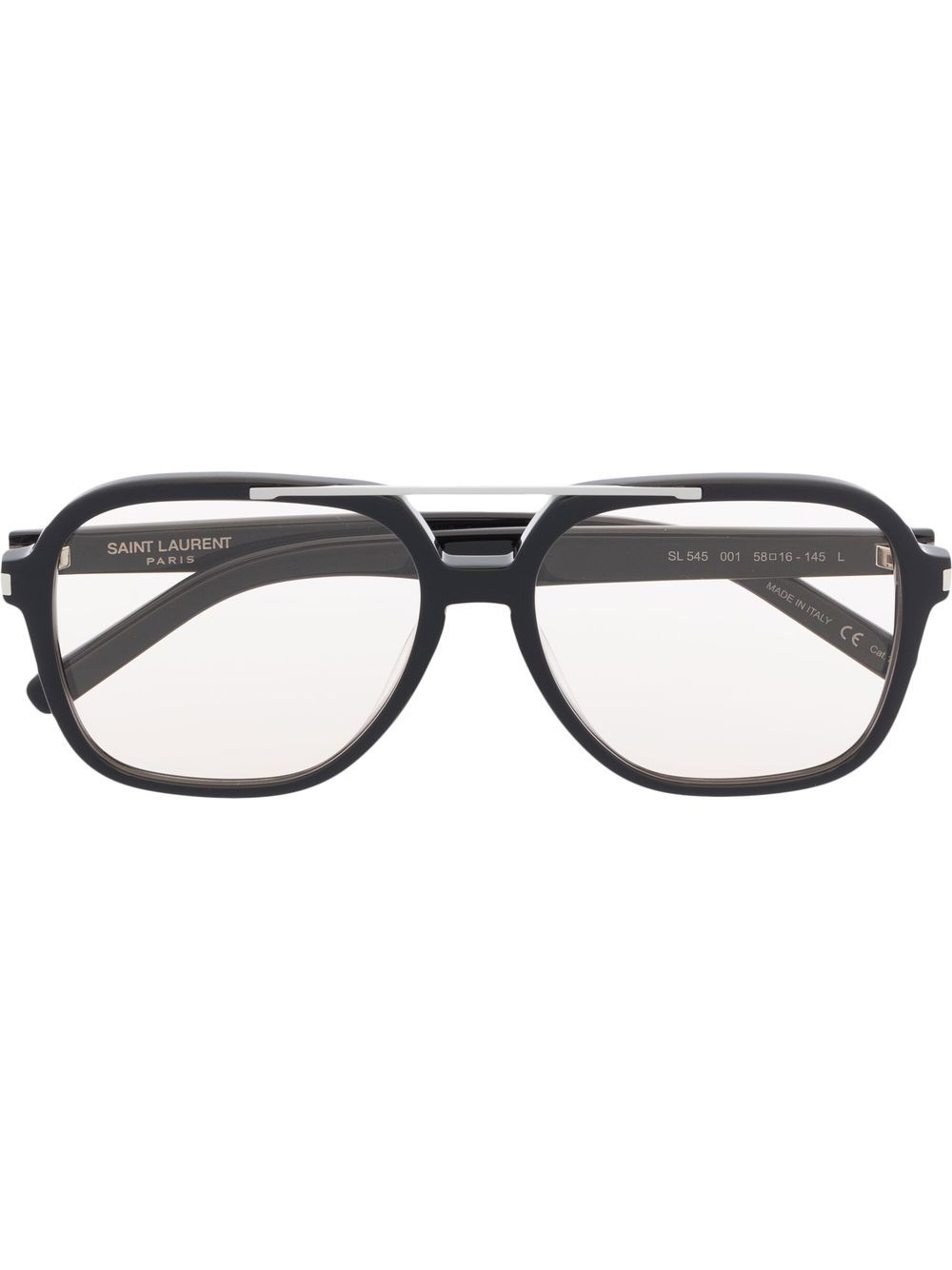Saint Laurent Eyewear 飞行员镜框太阳眼镜 - 黑色