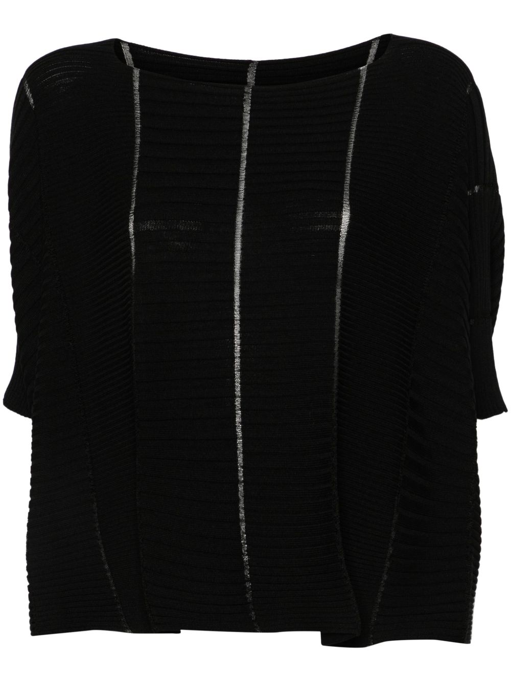 Issey Miyake 罗纹针织毛衣 - 黑色