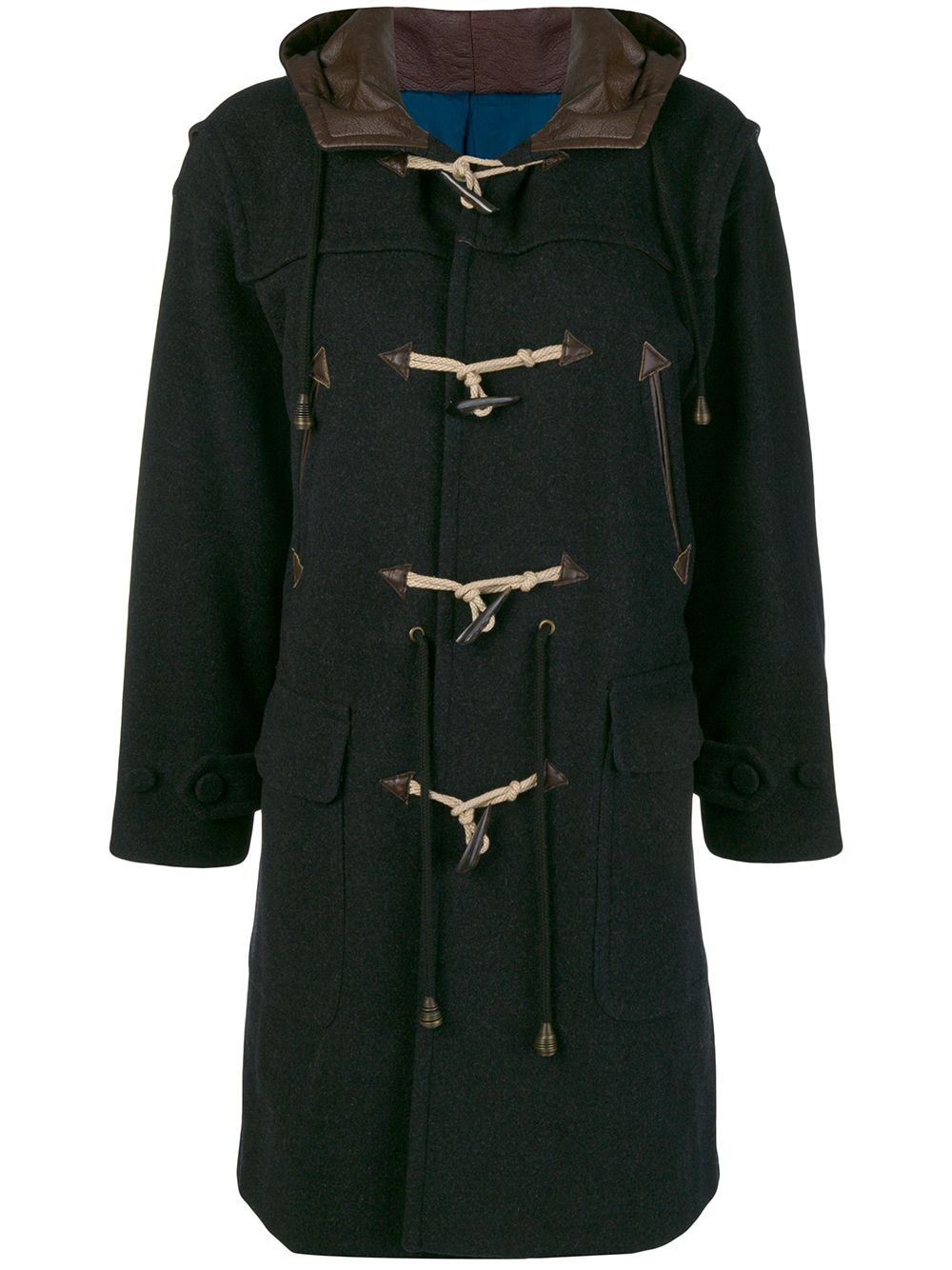 Jean Paul Gaultier Pre-Owned 古着中长兜帽外套 - 黑色