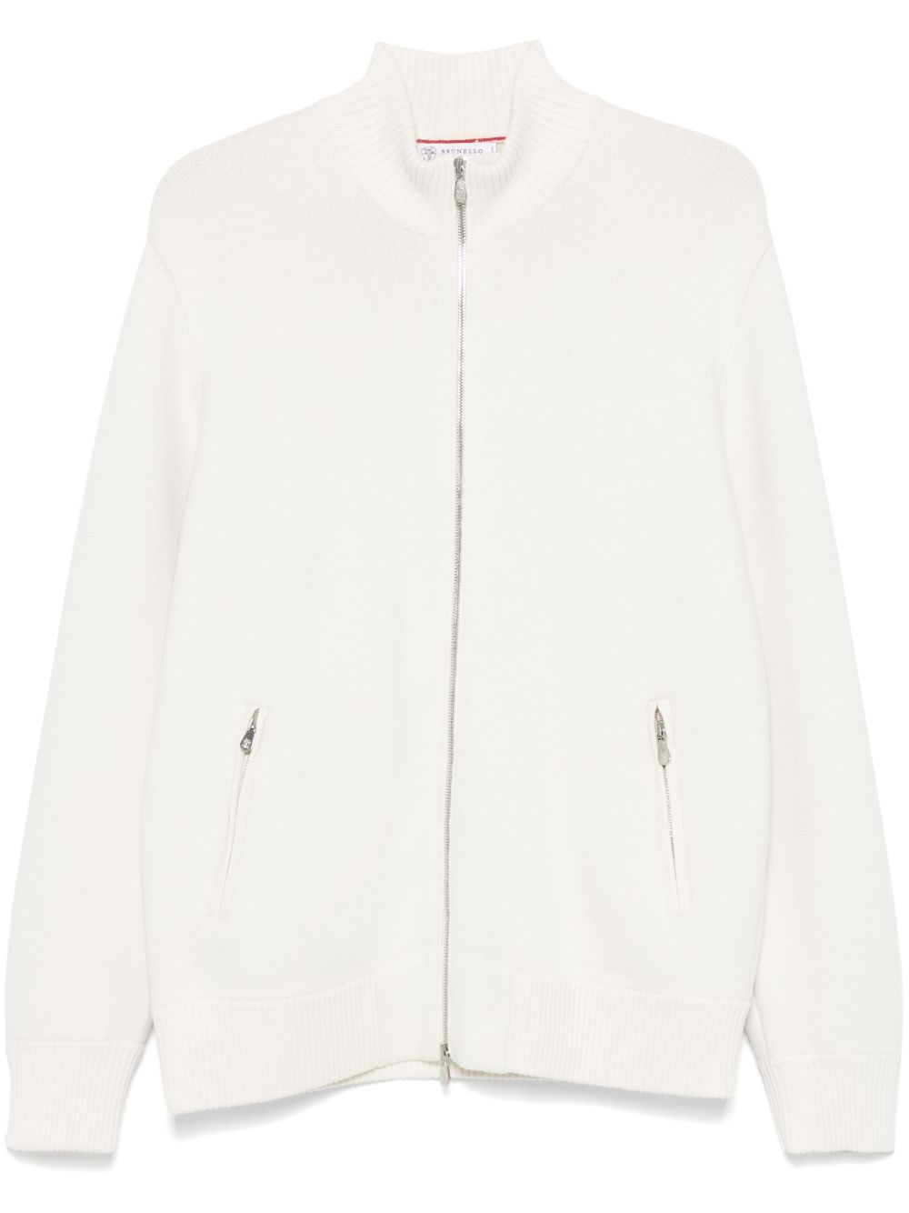 Brunello Cucinelli 罗纹针织开衫 - 白色