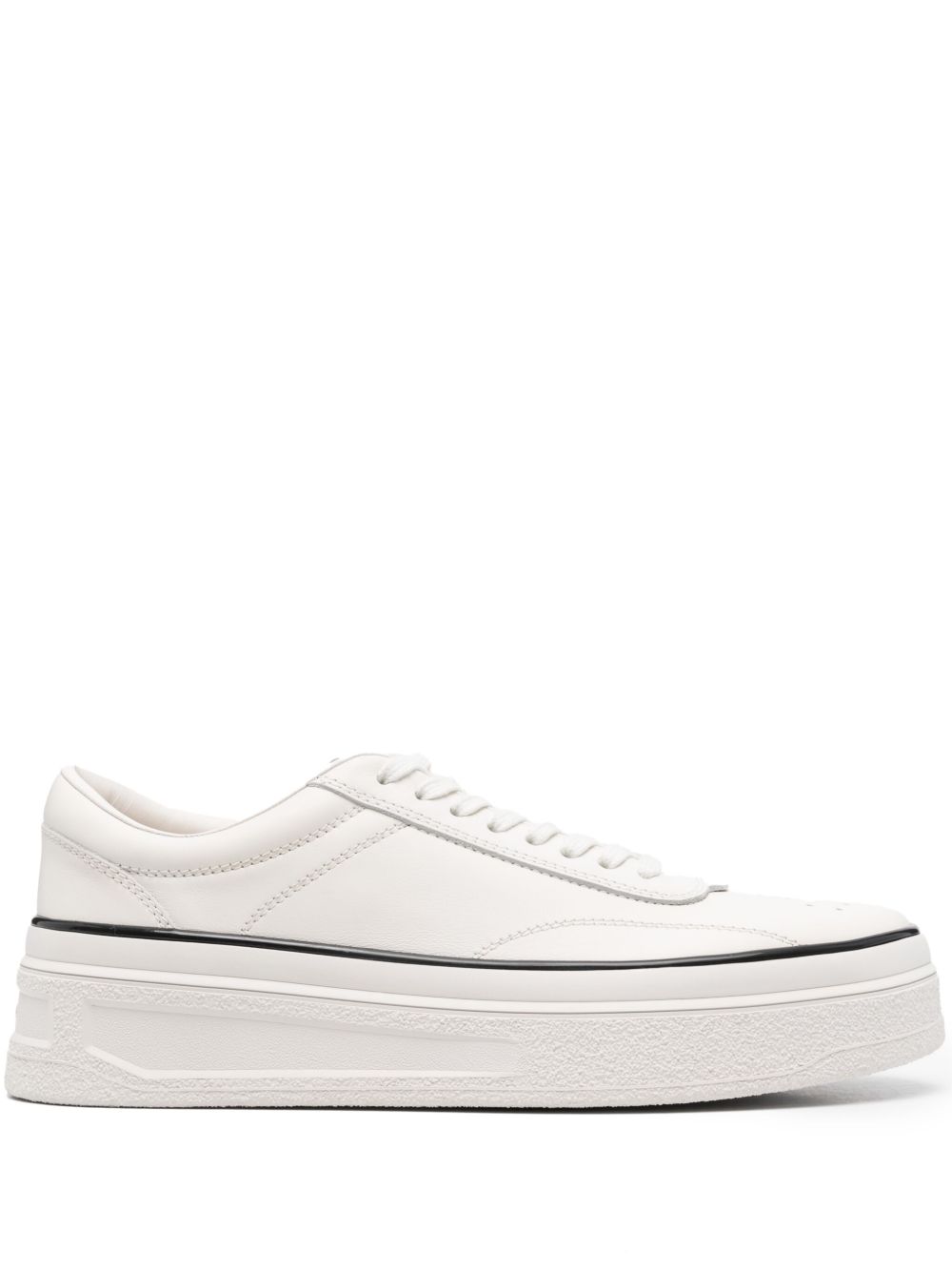 Jil Sander 皮质运动鞋 - 白色