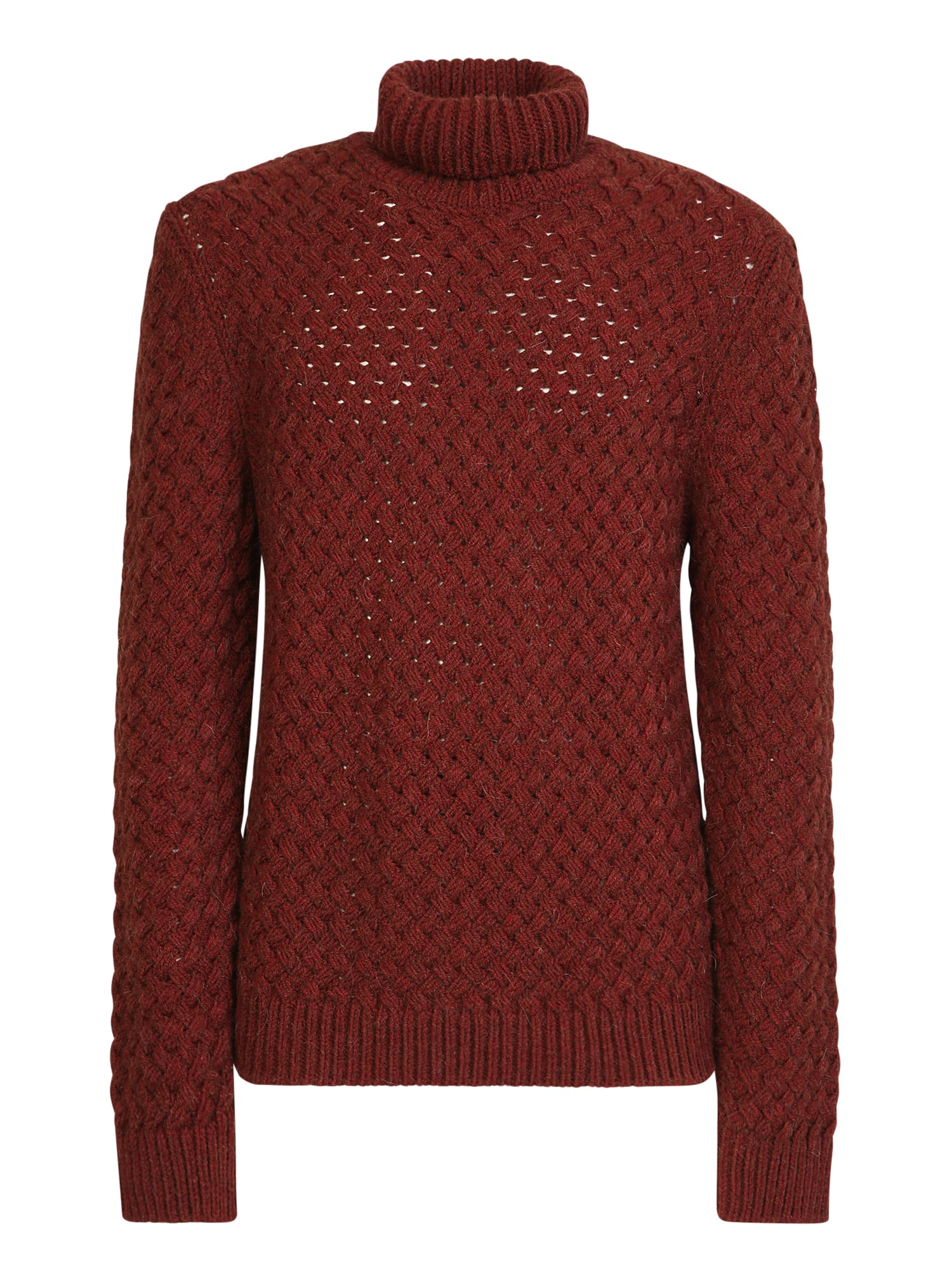 Lardini Woven Knit Pullover Bordeaux