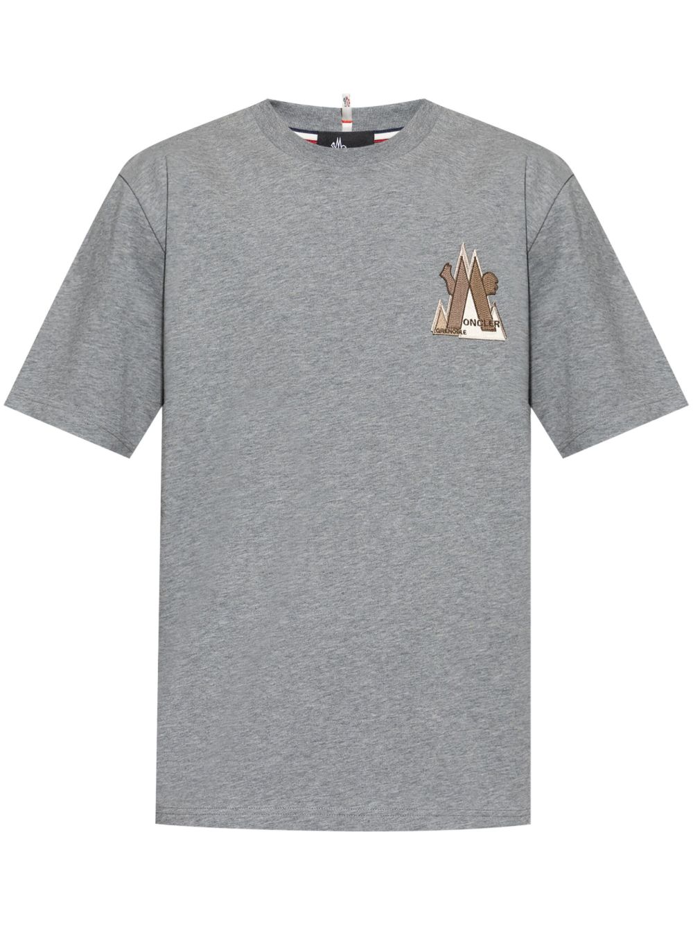 Moncler Grenoble Mountain logo刺绣T恤 - 灰色
