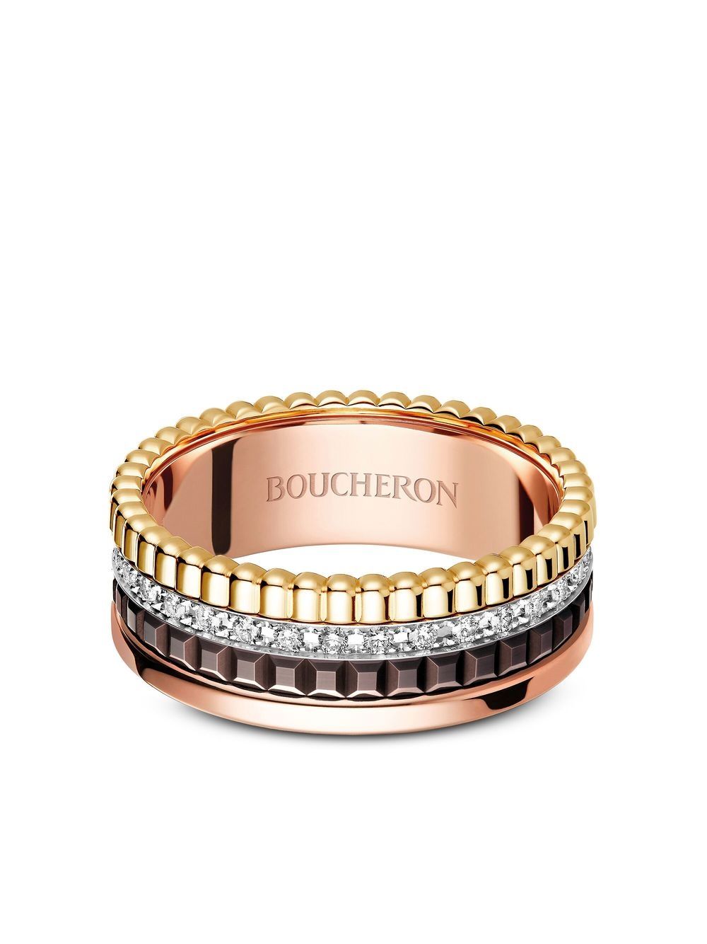 Boucheron Quatre Classique18k小号钻石戒指 - 粉色