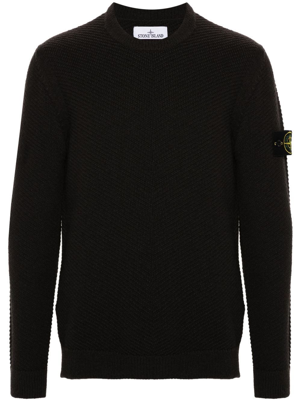 Stone Island 罗盘徽章羊毛毛衣 - 褐色
