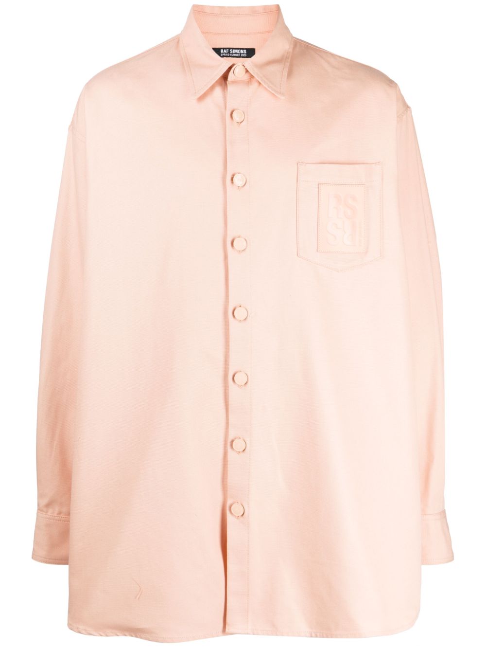 Raf Simons 标贴棉衬衫 - 粉色