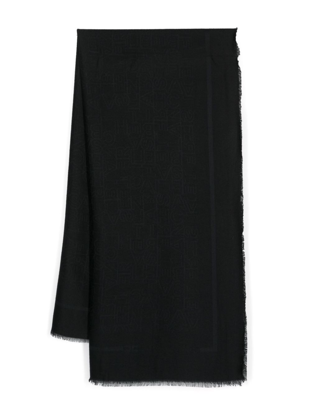 Elisabetta Franchi logo提花磨损边围巾 - 黑色