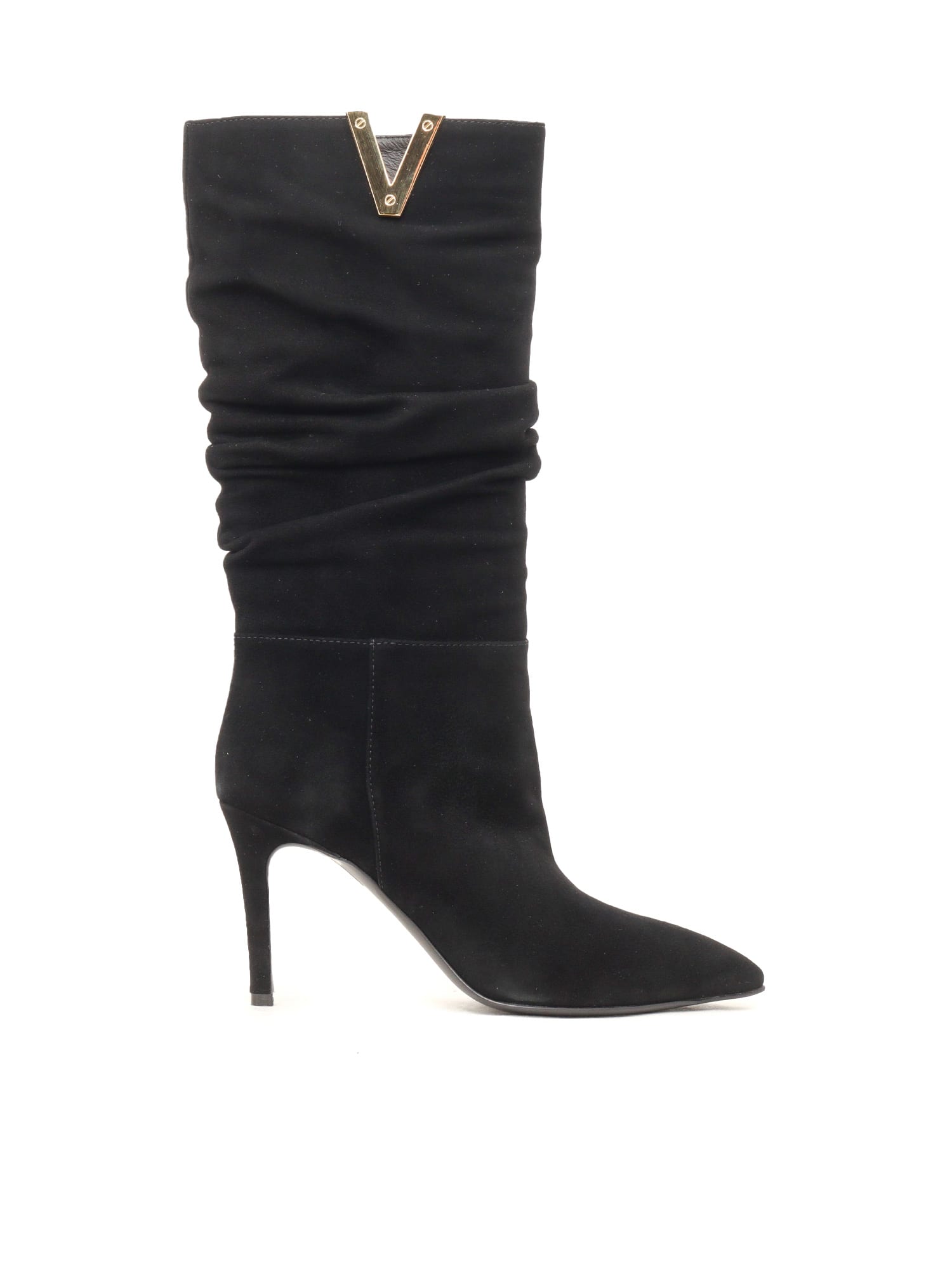 Via Roma 15 Golden V + Stiletto Heel Boots