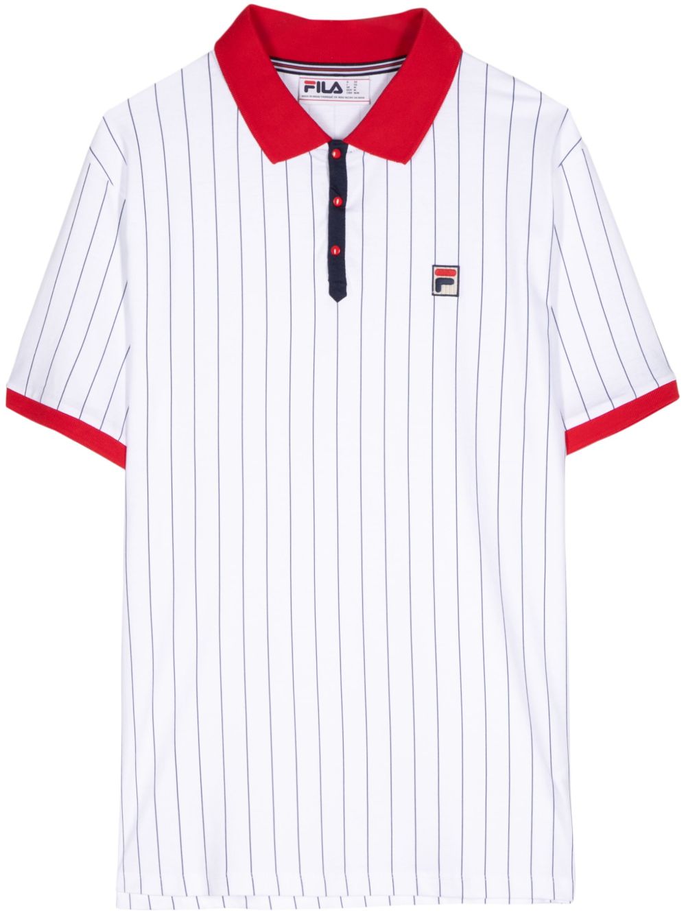 Fila BB1 条纹polo衫 - 白色