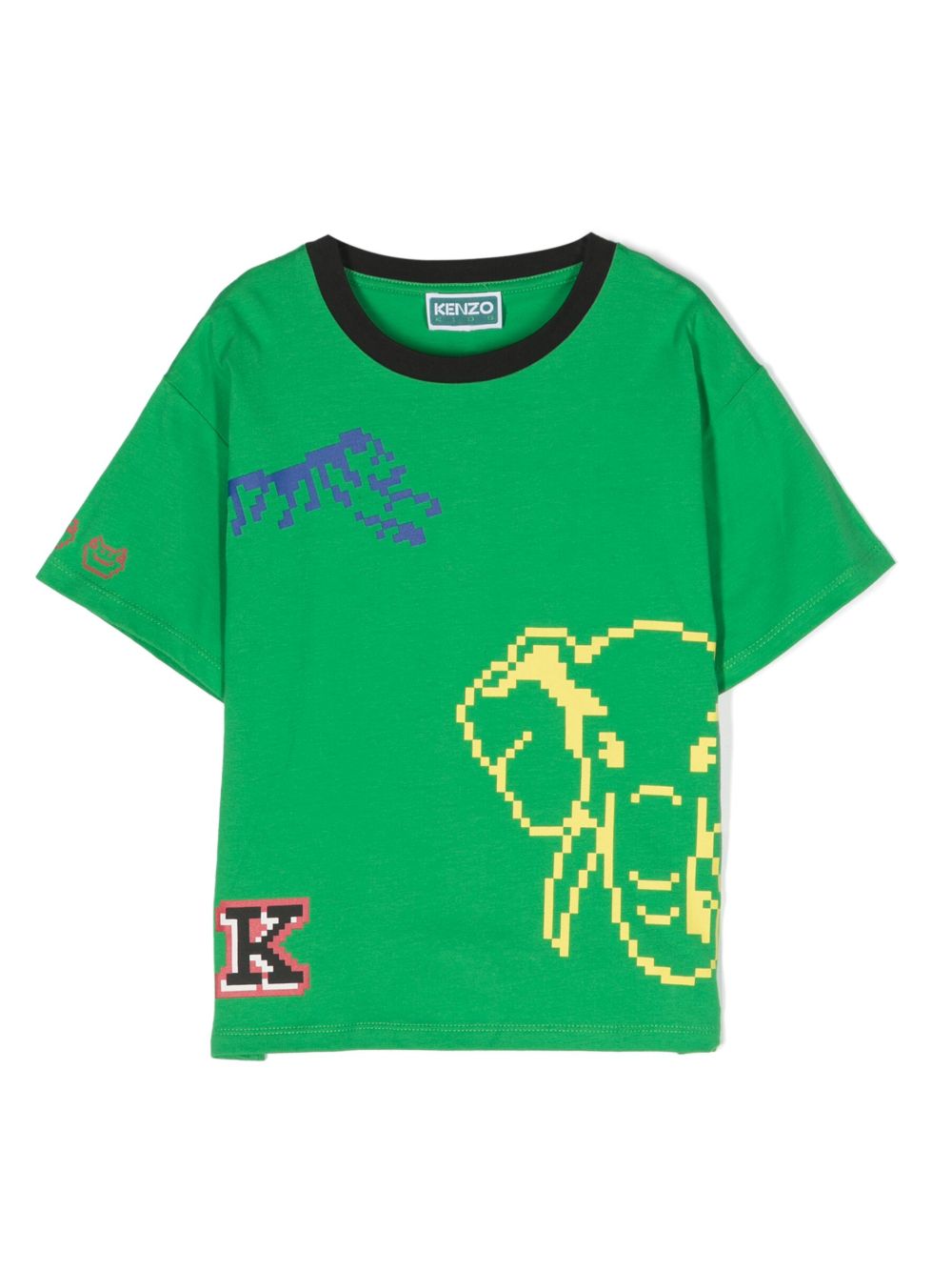 Kenzo Kids logo印花T恤 - 绿色