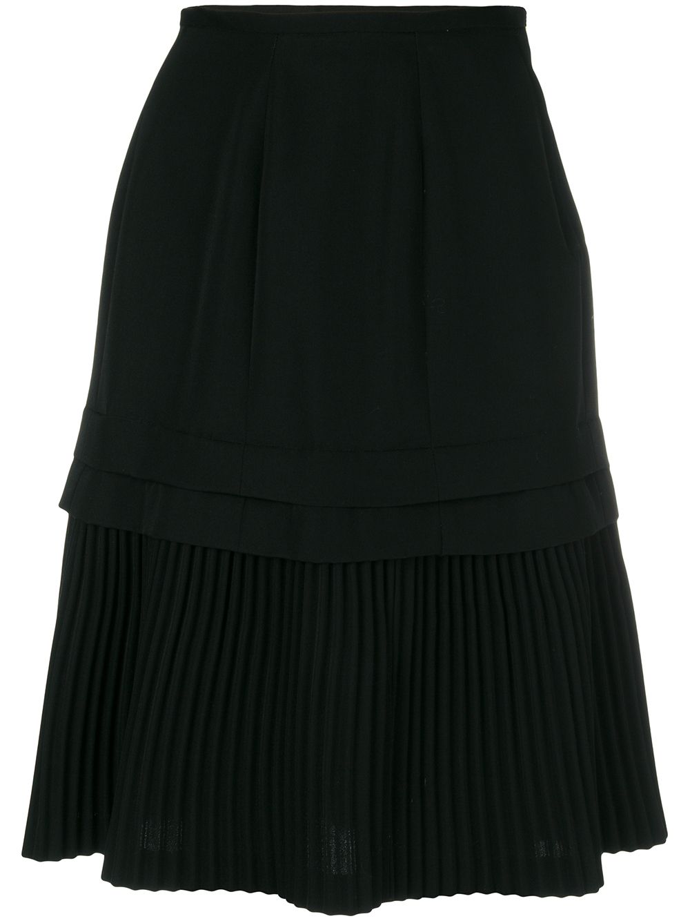 Comme Des Garçons Pre-Owned 古着叠层百褶半身裙 - 黑色