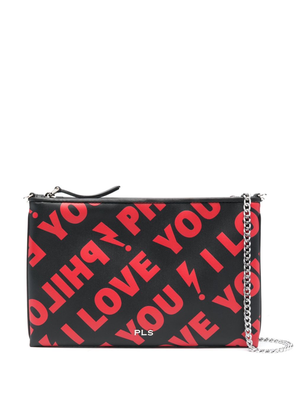 Philosophy Di Lorenzo Serafini I Love You 皮质斜挎包 - 黑色