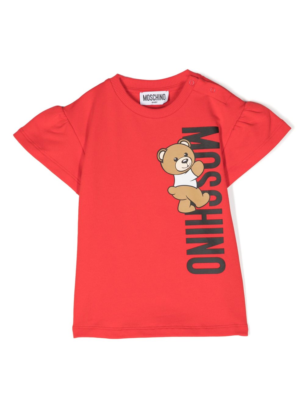 Moschino Kids Teddy Bear 棉连衣裙 - 红色