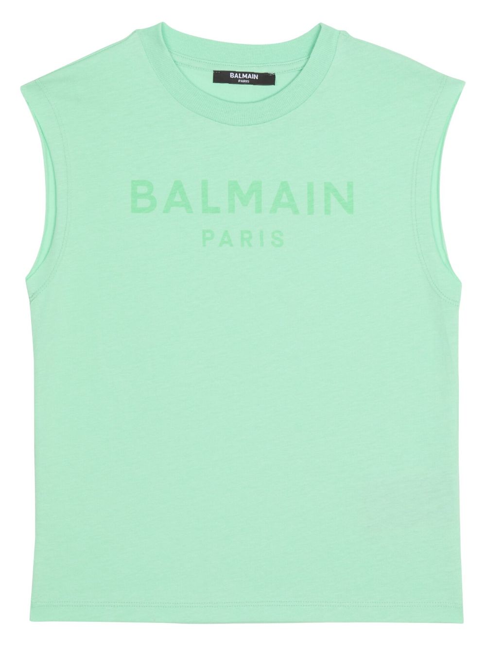 Balmain Kids logo印花坦克背心 - 绿色