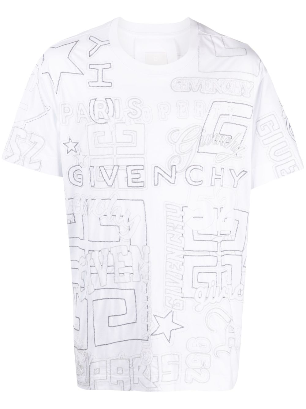 Givenchy 刺绣设计棉T恤 - 白色