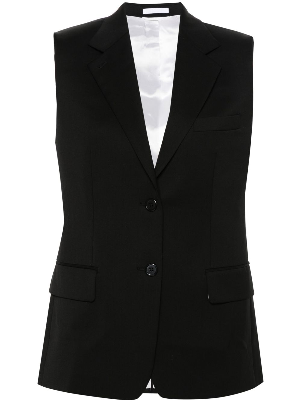 Helmut Lang 初剪羊毛精裁马甲 - 黑色