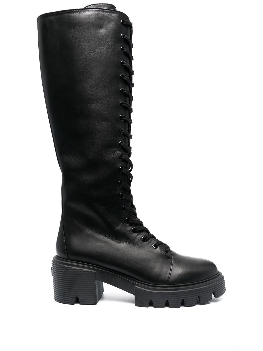 Stuart Weitzman 系带中跟短靴 - 黑色