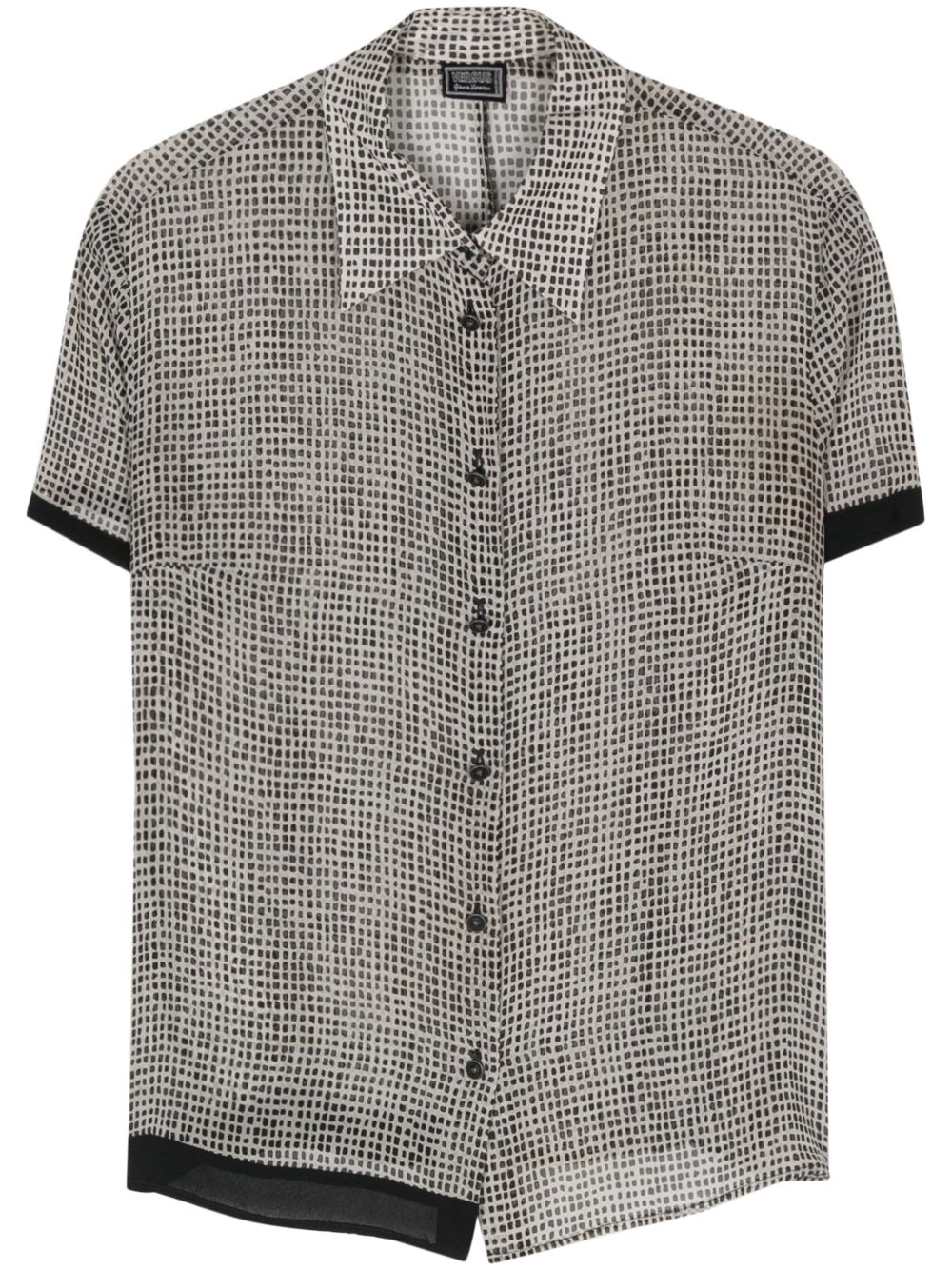 Versace Pre-Owned 几何印花真丝衬衫（2000年代典藏款） - 白色