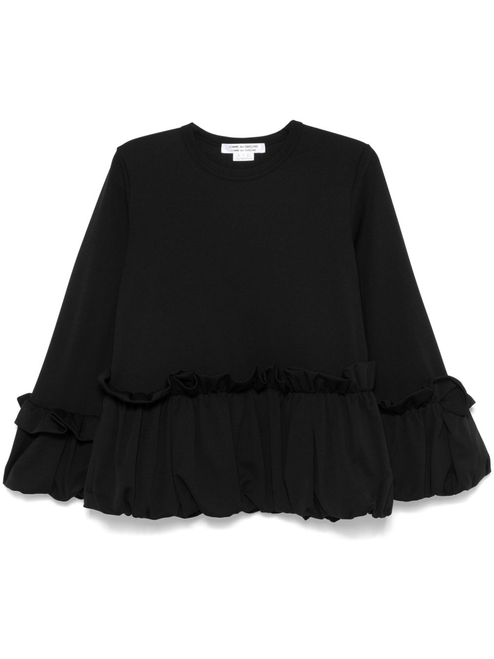 Comme Des Garçons Comme Des Garçons 荷叶边饰T恤 - 黑色