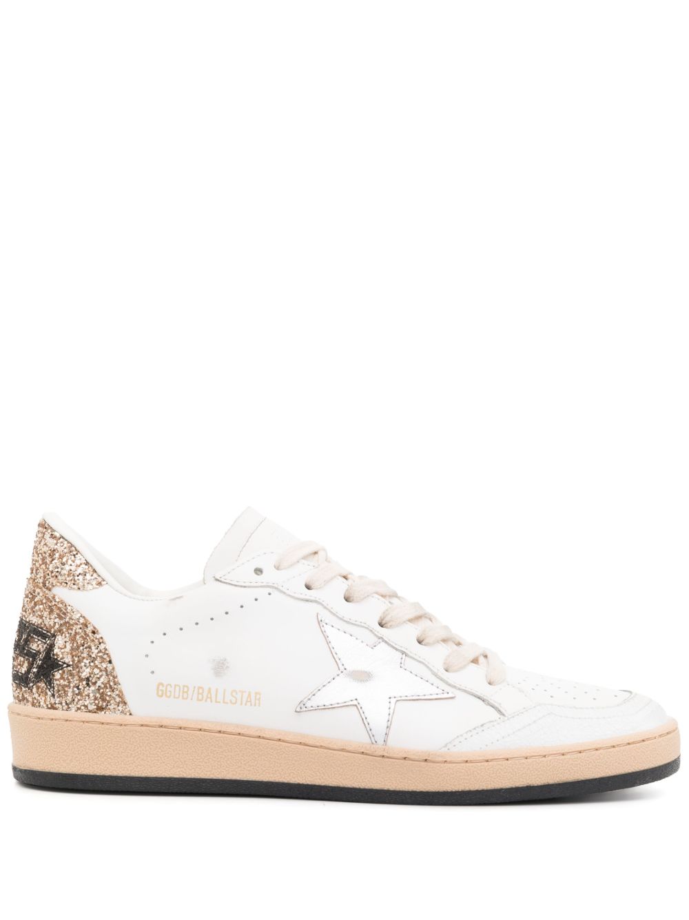 Golden Goose Ball-Star 亮片金葱低帮运动鞋 - 白色