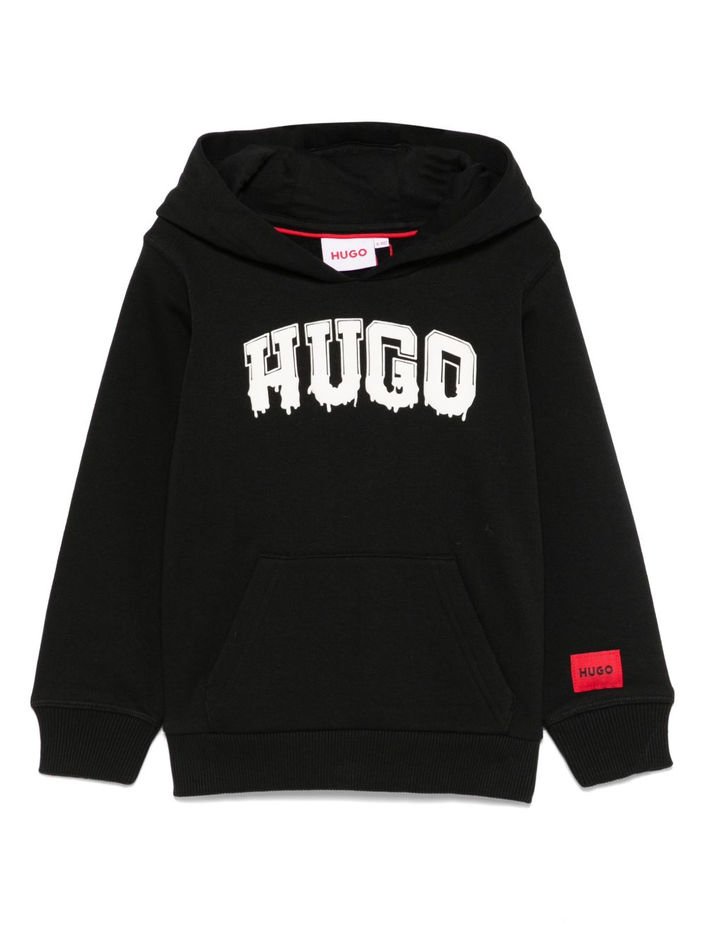 HUGO KIDS logo印花连帽衫 - 黑色