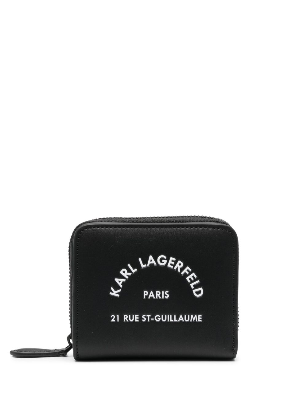 Karl Lagerfeld logo细节皮质钱包 - 黑色