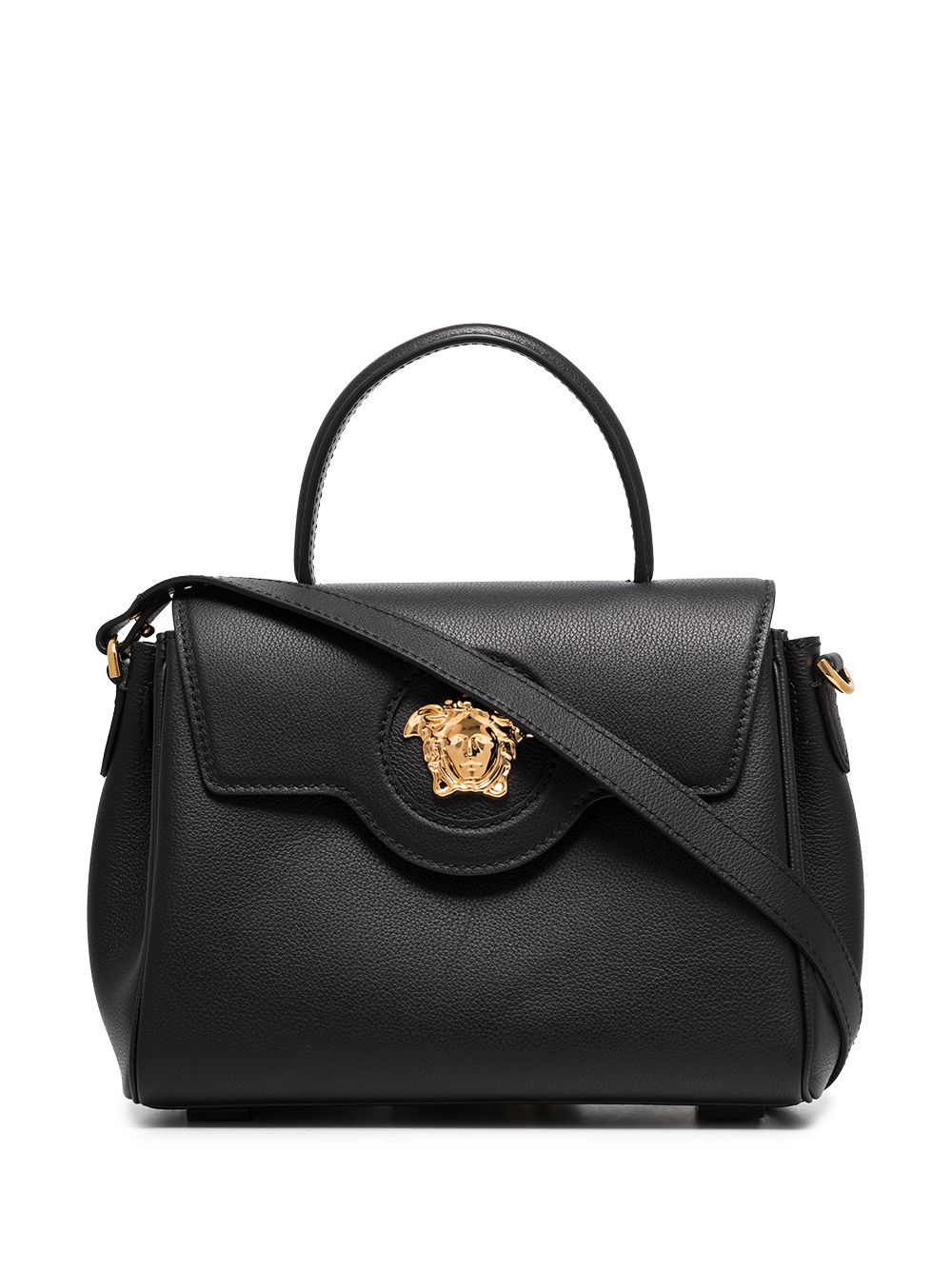 Versace La Medusa 皮质手提包 - 黑色