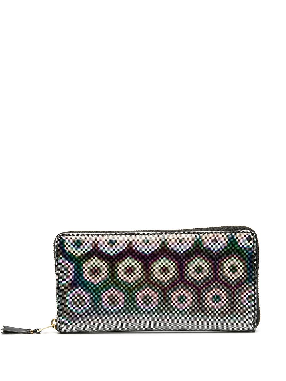 Comme Des Garçons Wallet 几何图案印花长款钱包 - 黑色