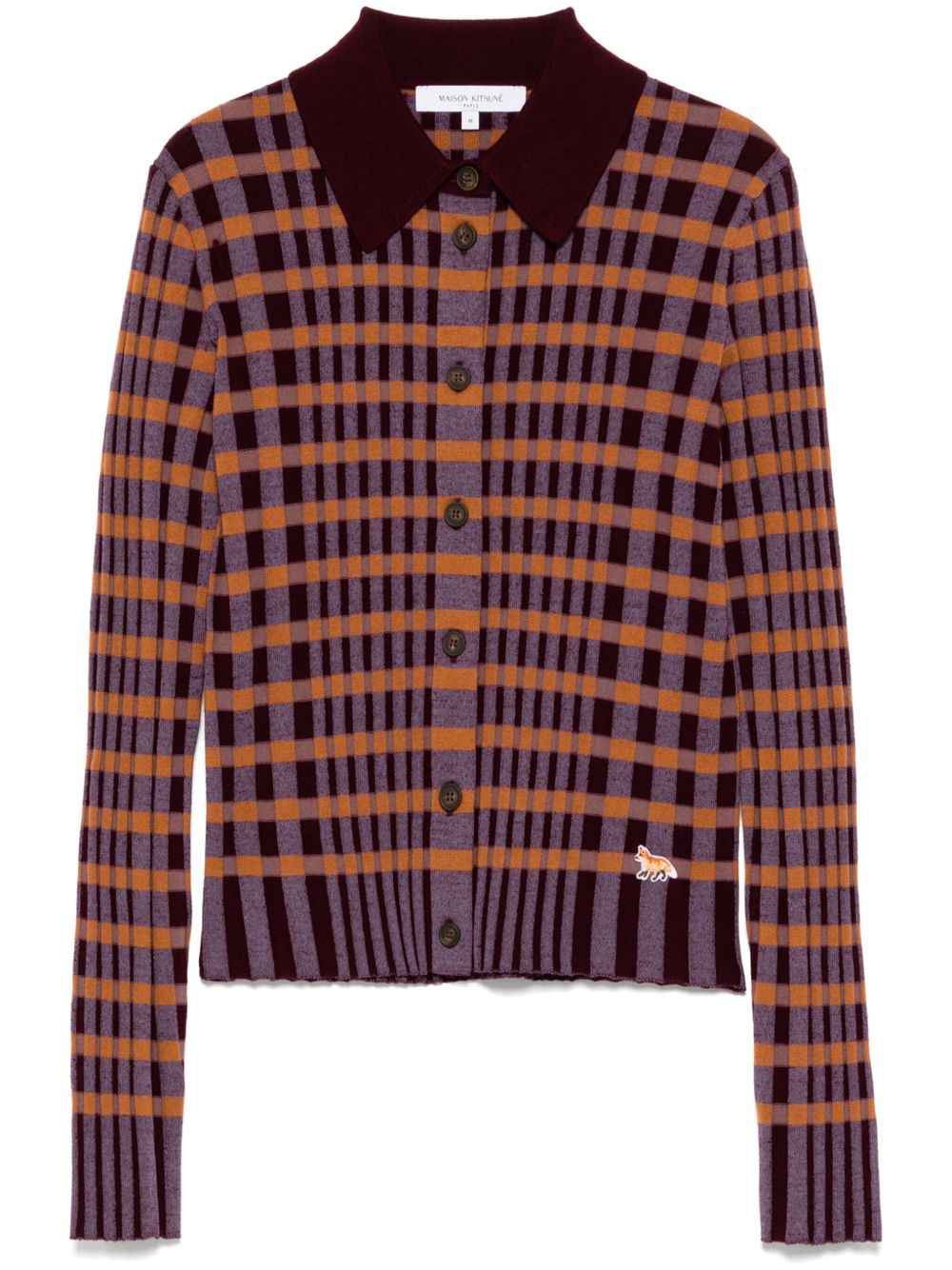 Maison Kitsuné 格纹针织衬衫 - 紫色
