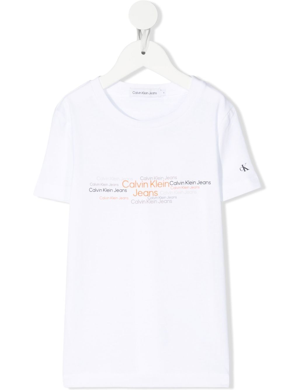Calvin Klein Kids logo印花棉T恤 - 白色